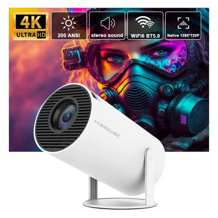Trans speed Portable Cinema Pro: 4K Projector with Android 11, Dual Wifi6, and BT5.0
