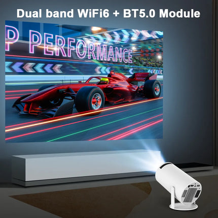 Trans speed Portable Cinema Pro: 4K Projector with Android 11, Dual Wifi6, and BT5.0