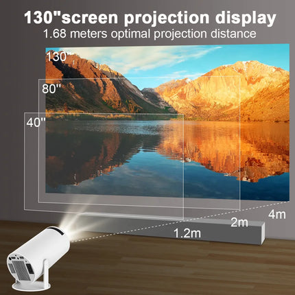 Trans speed Portable Cinema Pro: 4K Projector with Android 11, Dual Wifi6, and BT5.0