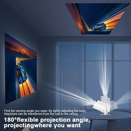 Trans speed Portable Cinema Pro: 4K Projector with Android 11, Dual Wifi6, and BT5.0