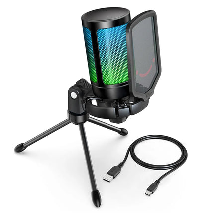 RGB USB Gaming Microphone for PC, PS, MAC - Podcasters, Gamers, Influencers"